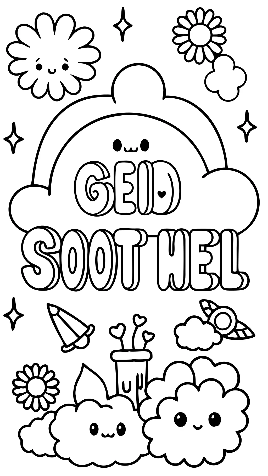 coloring pages of get well soon